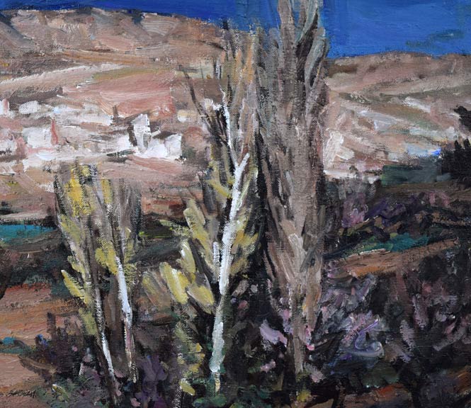 木村捷司「カッパドキアの村(トルコ)」油絵・P20号 拡大画像2