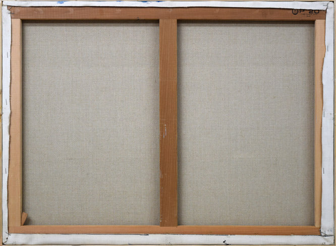 木村捷司「カッパドキアの村(トルコ)」油絵・P20号 キャンバス裏側画像