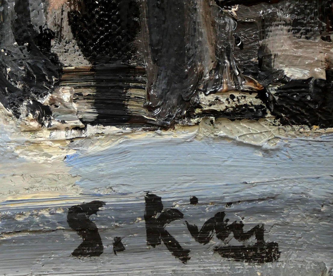 木村捷司「パリ街景」油絵・F3号 サイン拡大画像