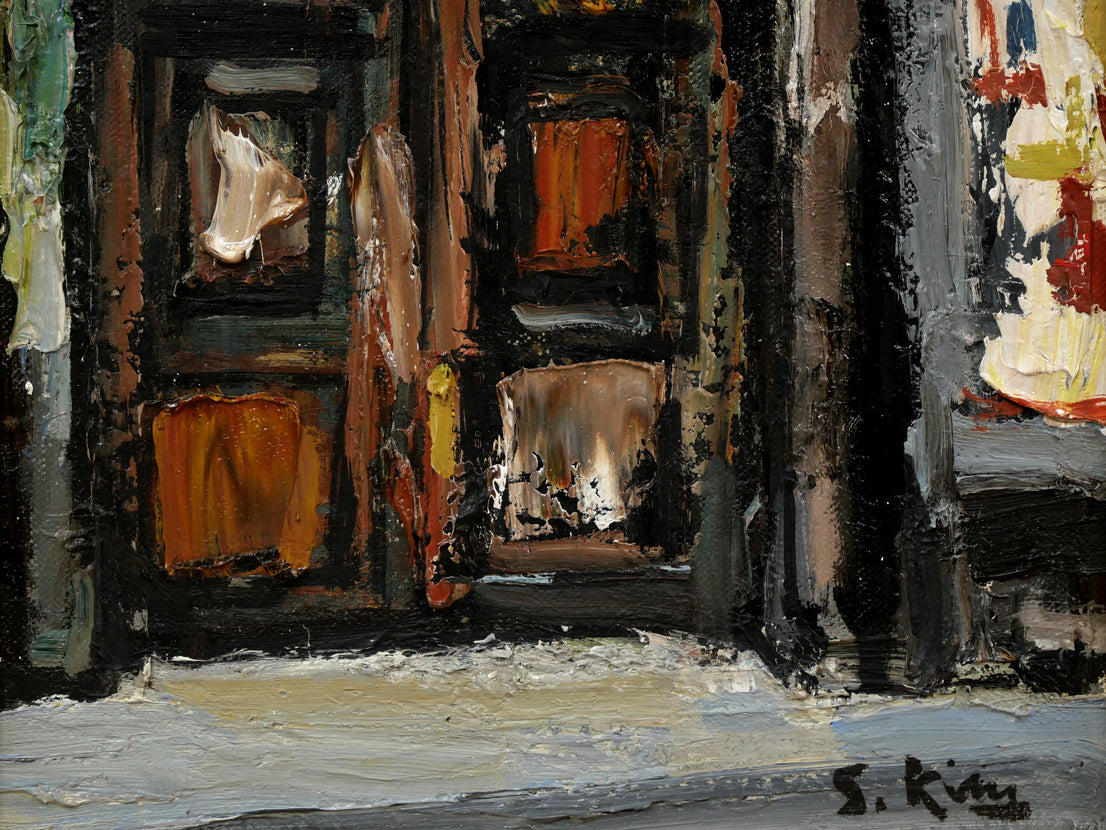 木村捷司「パリ街景」油絵・F3号 拡大画像3