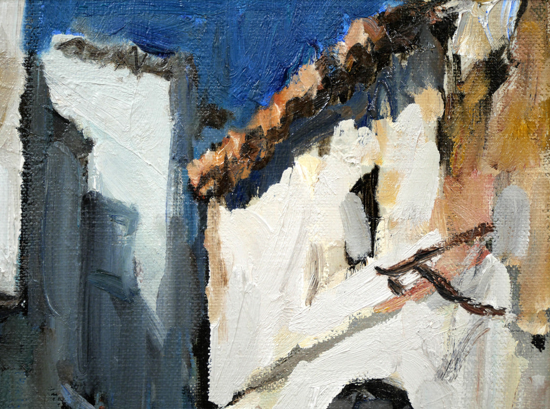 木村捷司「白い家(チュニス・チュニジア共和国首都)【画集掲載作品】」油絵・F6号 拡大画像2