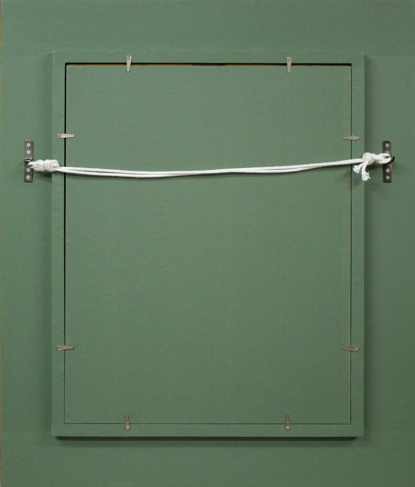 木村捷司「白い家(チュニス・チュニジア共和国首都)【画集掲載作品】」油絵・F6号 額縁裏側画像