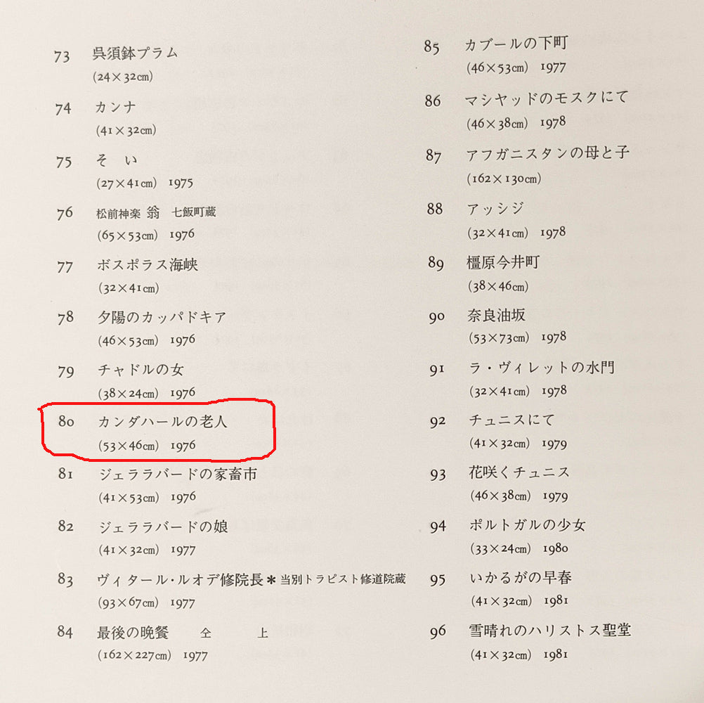 木村捷司「カンダハールの老人(アフガニスタン)【画集掲載作品】」油絵・F10号 画集掲載内容3