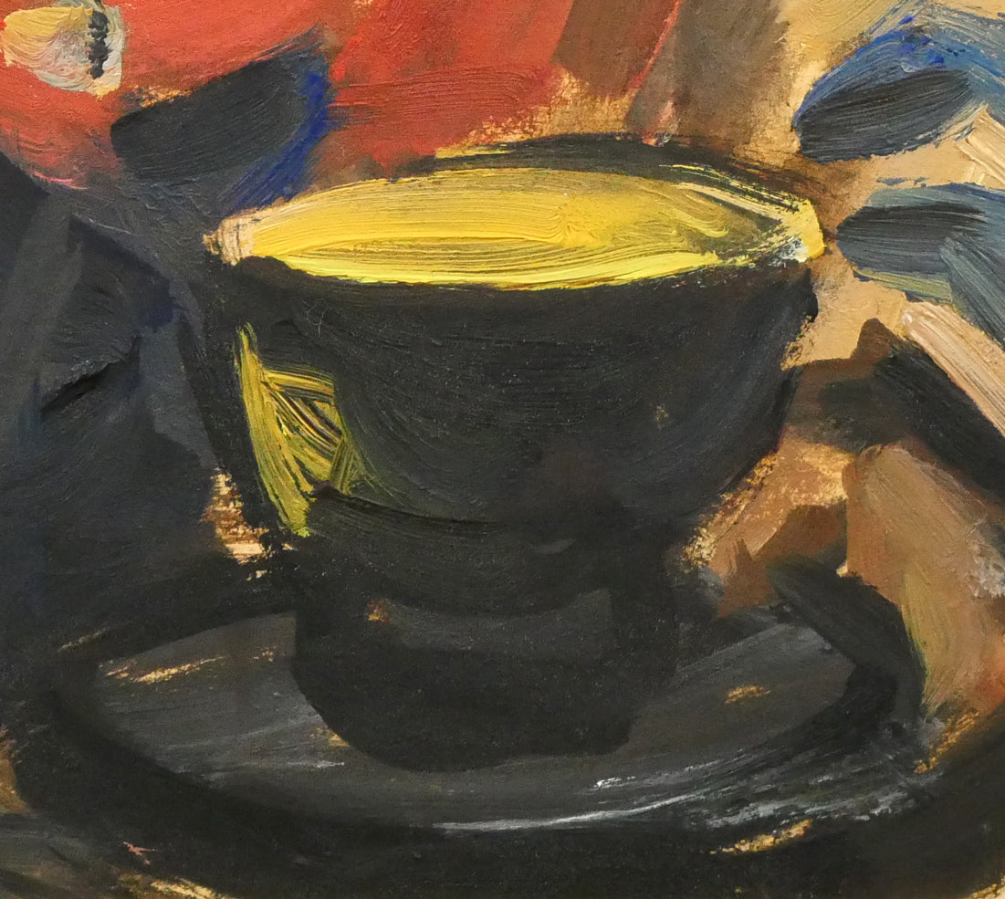 木村捷司「古老献酒(エカシ・アイヌ酋長・網走企画展記念作品)」油絵・色紙 拡大画像5