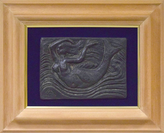 木内克「人魚」ブロンズレリーフ額装