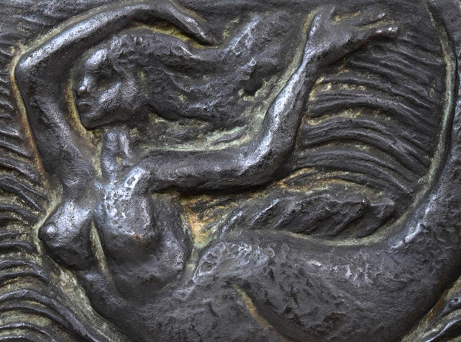 木内克「人魚」ブロンズレリーフ額装 拡大画像1