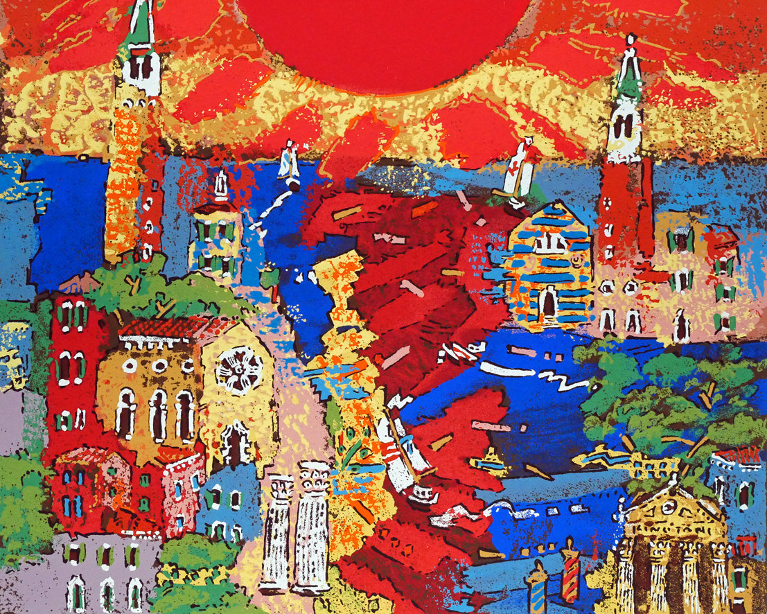 絹谷幸二「太陽」シルクスクリーン版画 拡大画像2