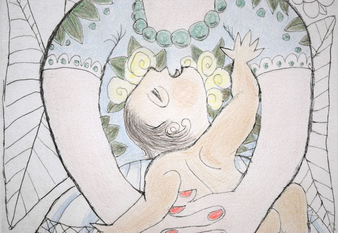 北川民次「母子像」銅版画に手彩色 拡大画像3