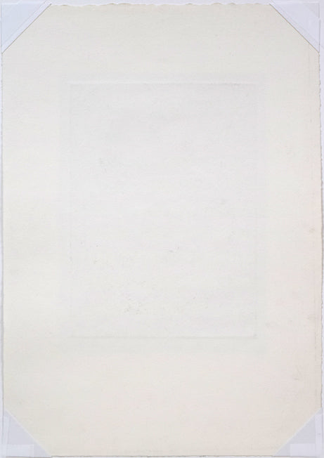 北川民次「母子像」銅版画に手彩色 作品シート裏側画像