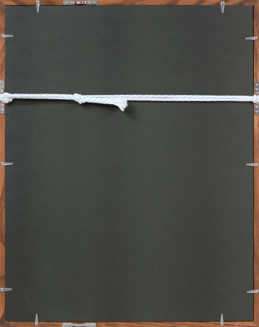 北川民次「母子像」銅版画に手彩色 額縁裏側画像