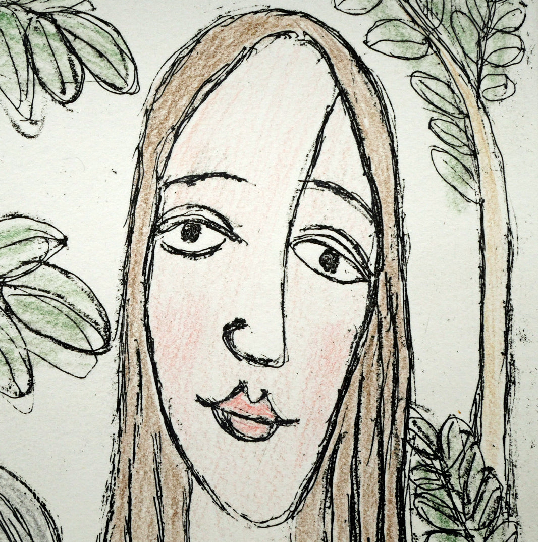 北川民雄「水浴」銅版画に手彩色 拡大画像4