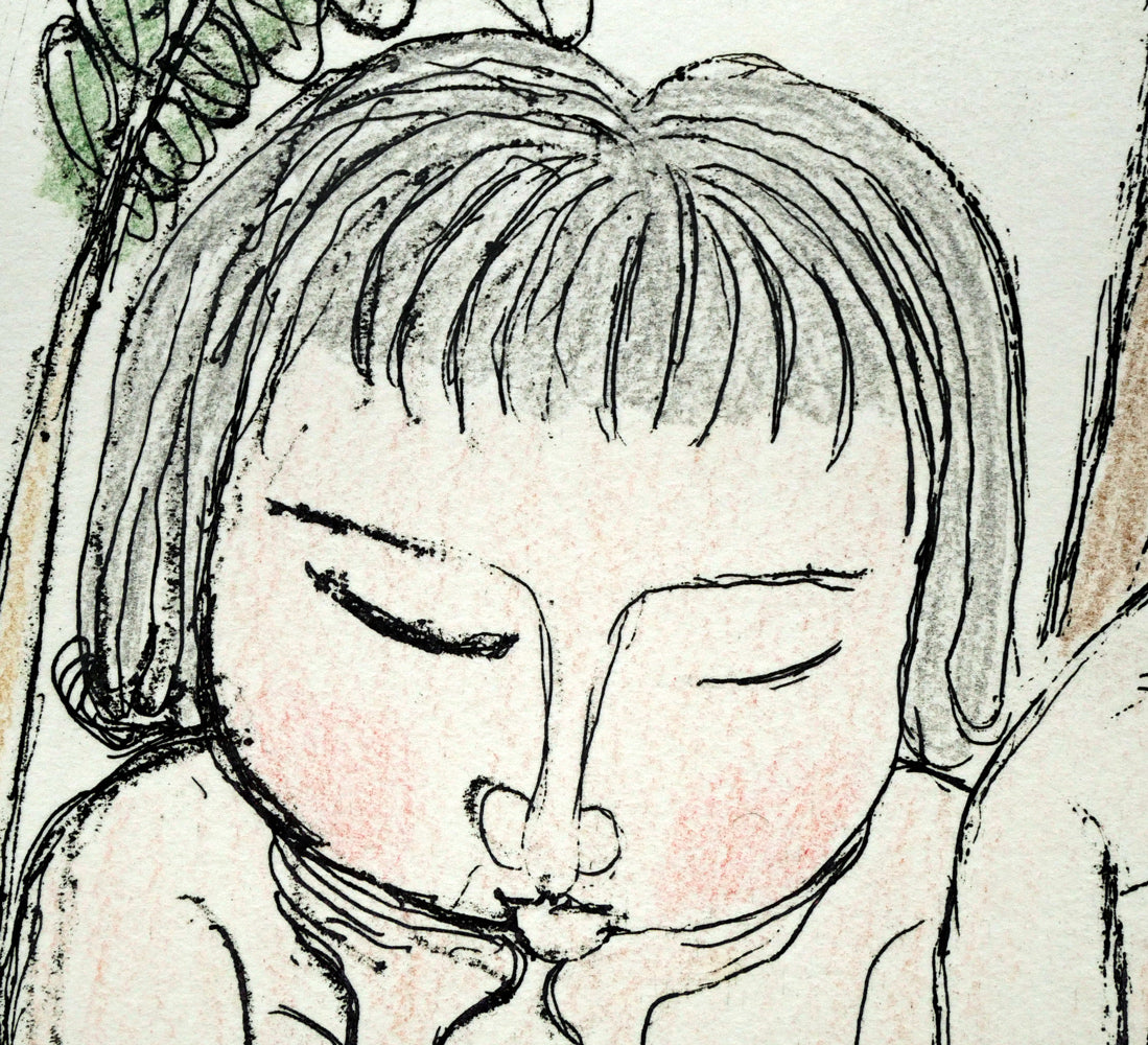 北川民雄「水浴」銅版画に手彩色 拡大画像3