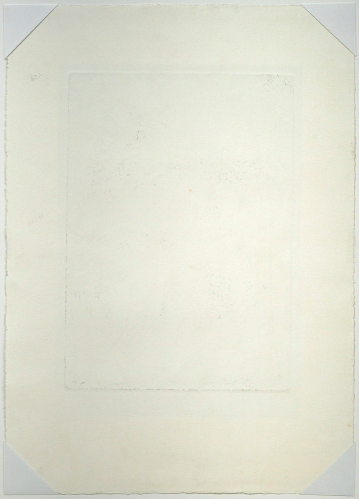 北川民雄「水浴」銅版画に手彩色 作品シート裏側画像