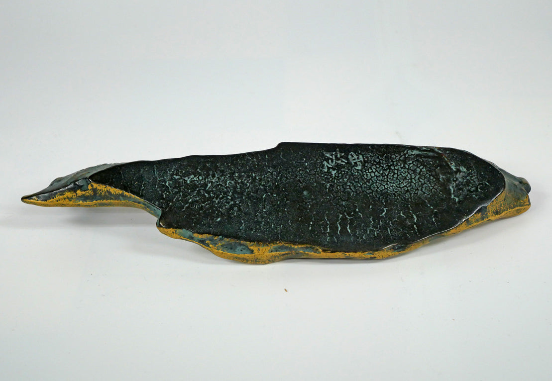 北村西望「鮭寿想帰」ブロンズ作品・共箱 作品裏側画像