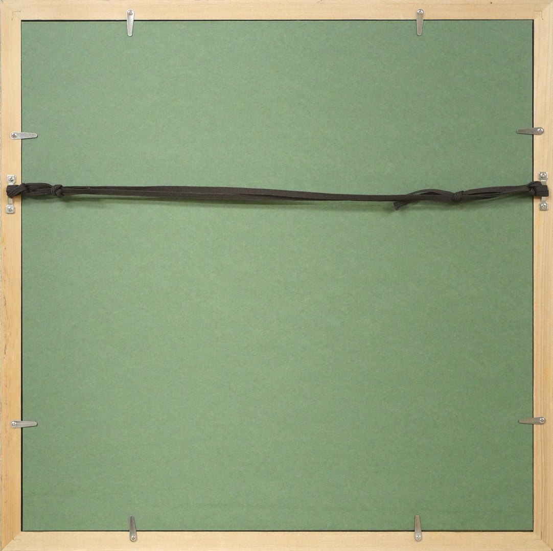 北村トシヒロ「黄色いバラ」水彩画・3号 額縁裏側画像