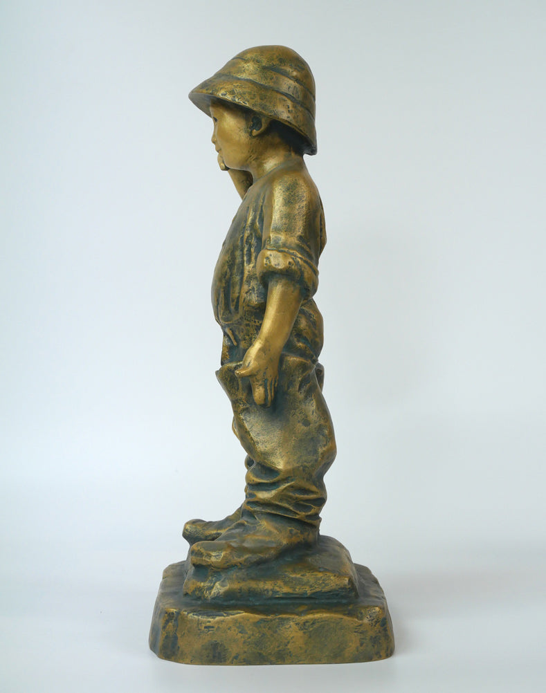 北村西望「天真爛漫『将軍の孫』」ブロンズ作品・北村治禧識箱 作品全体画像2