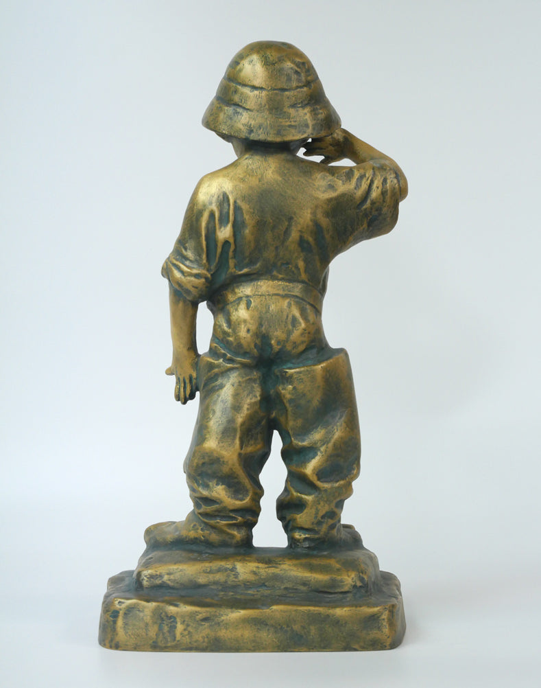 北村西望「天真爛漫『将軍の孫』」ブロンズ作品・北村治禧識箱 作品全体画像3