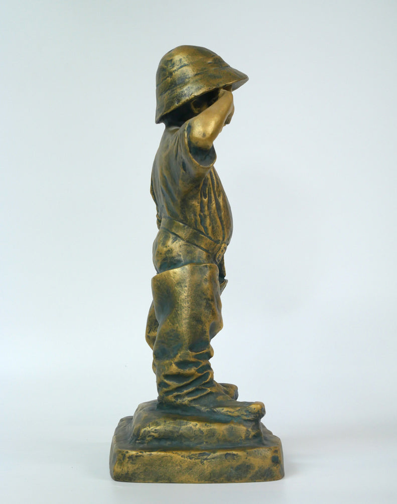 北村西望「天真爛漫『将軍の孫』」ブロンズ作品・北村治禧識箱 作品全体画像4