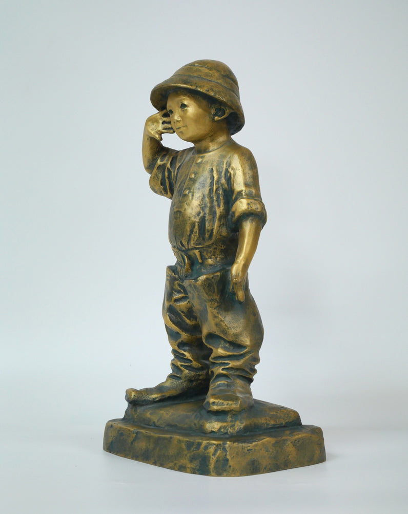 北村西望「天真爛漫『将軍の孫』」ブロンズ作品・北村治禧識箱 作品全体画像6