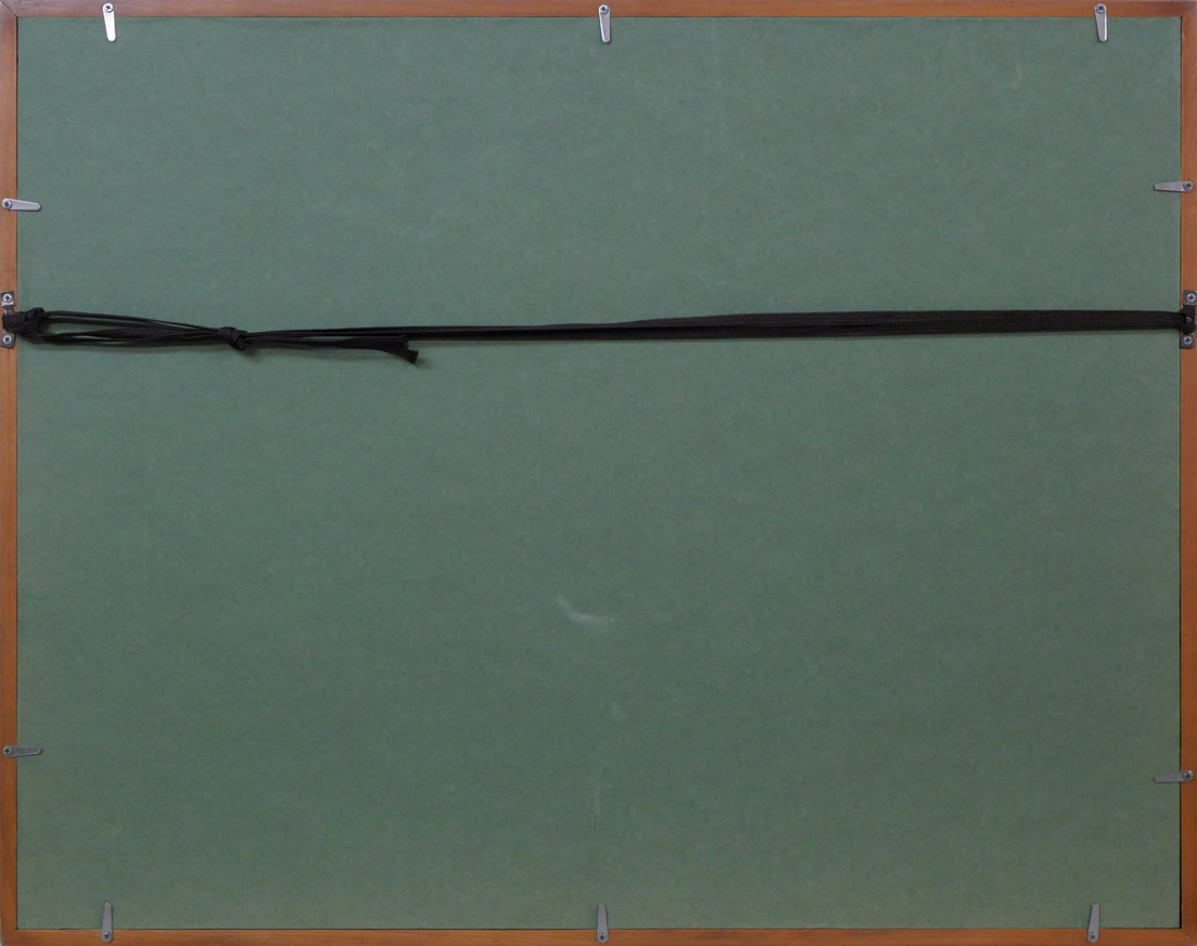 北岡文雄「北辺の風景トドワラ」貴重な木口木版画 額縁裏側画像