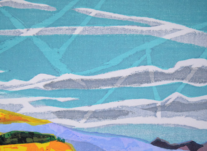 北岡文雄「羅臼岳錦秋」木版画 拡大画像4