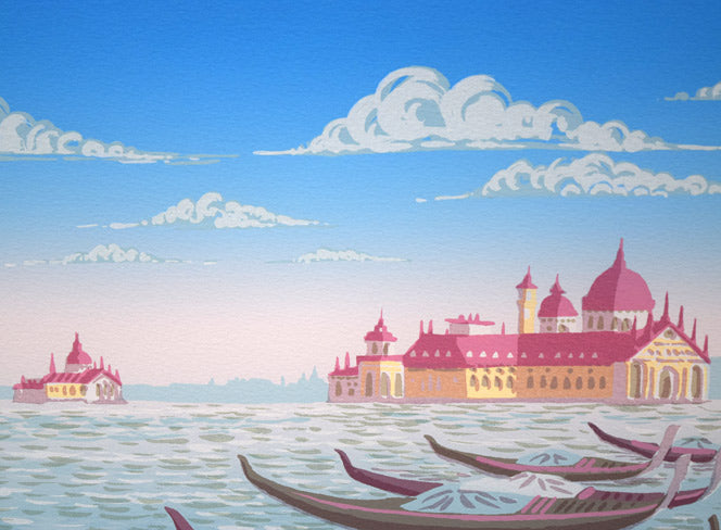 北吉晃「シンフォニー・ベニス」シルクスクリーン版画 拡大画像1