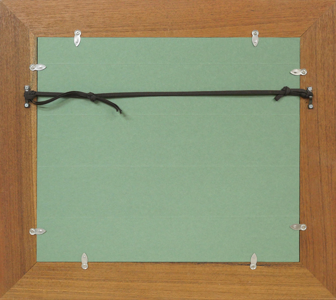 祁答院慶昭「白桃」油絵・F3号 額縁裏側画像