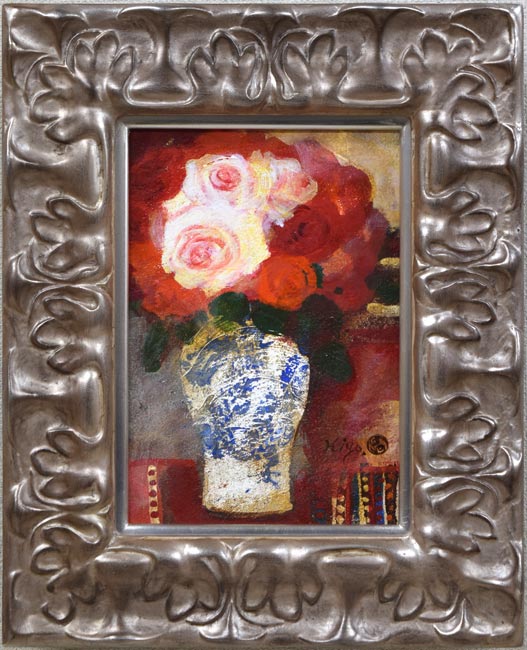 清原啓一「薔薇図」油絵・SM