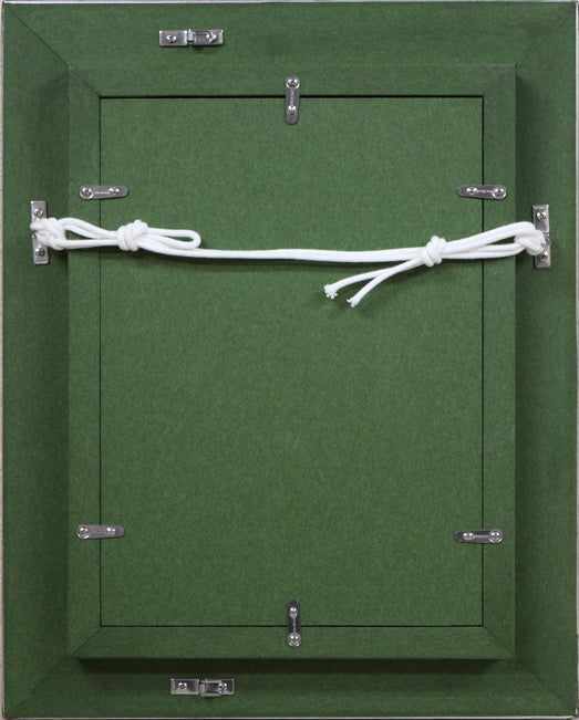 清原啓一「薔薇図」油絵・SM 額縁裏側画像