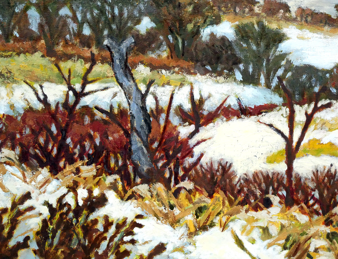 小荒井克己「石狩川初冬」油絵・F15号 拡大画像3