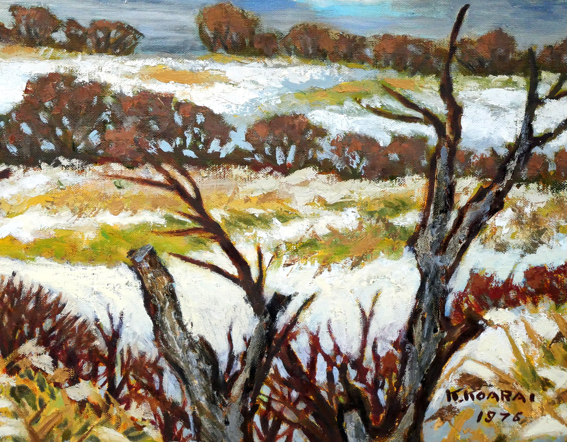 小荒井克己「石狩川初冬」油絵・F15号 拡大画像4