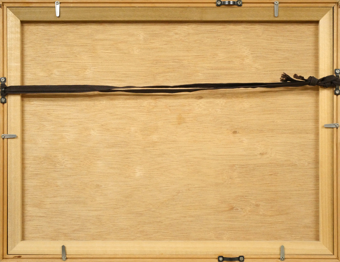 小林清親「神田神社暁(東京名所図)」木版画 額縁裏側画像