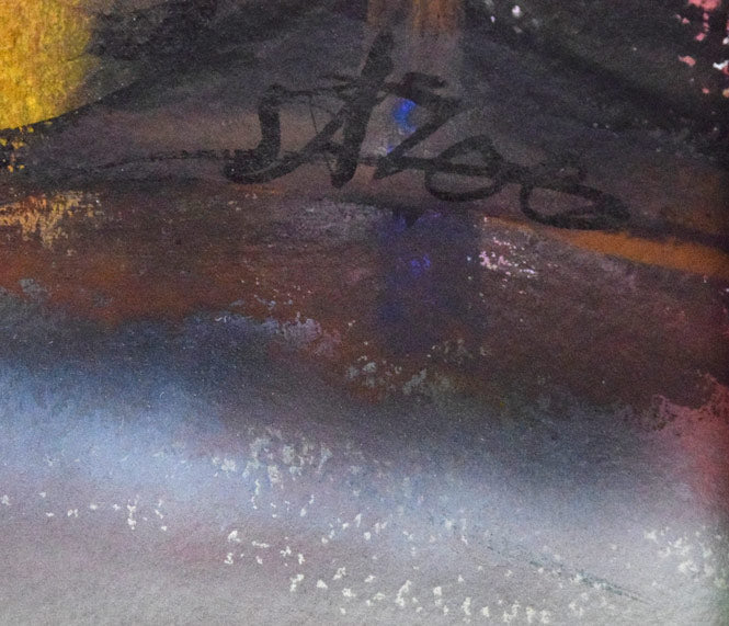 小林さと枝「白雲のある羊蹄山」ガッシュ・P15号 サイン拡大画像