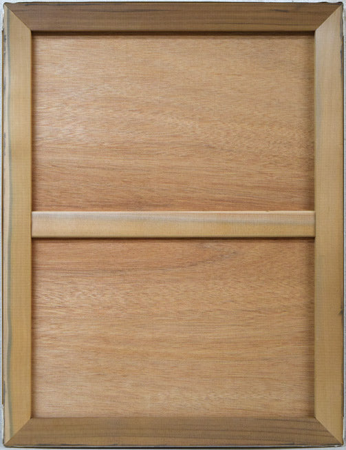 小林さと枝「白雲のある羊蹄山」ガッシュ・P15号 作品裏側画像