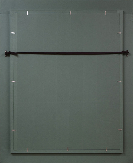 小林さと枝「白雲のある羊蹄山」ガッシュ・P15号 額縁裏側画像