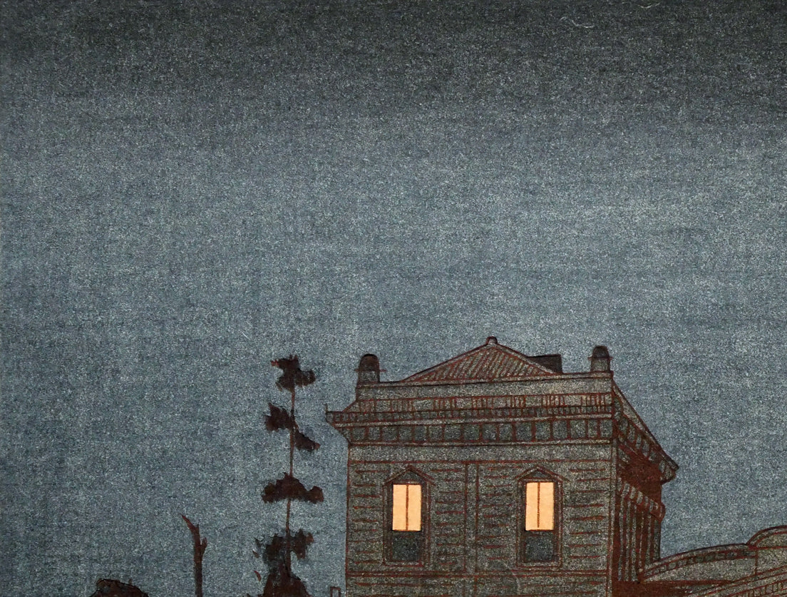 小林清親「新橋ステンション(東京名所図)」木版画 拡大画像1