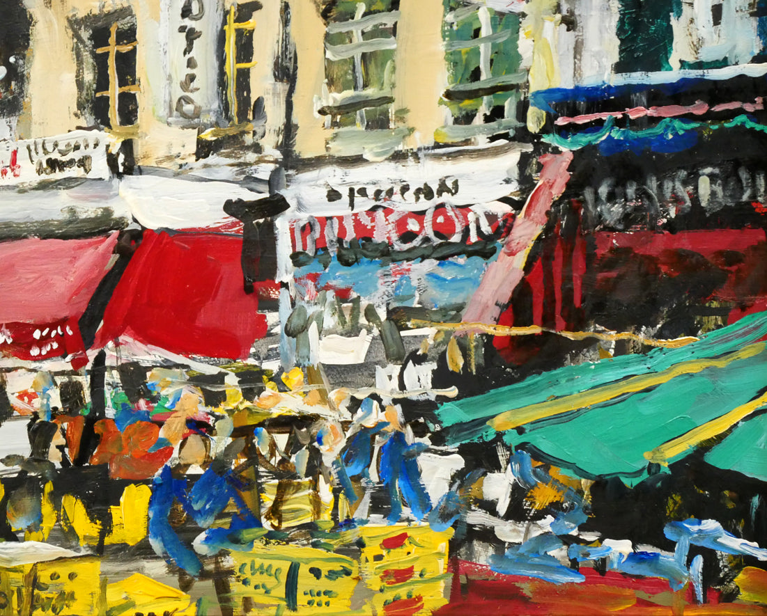 児玉幸雄「アリーグルの朝市(パリ)」油絵・F4号 拡大画像4