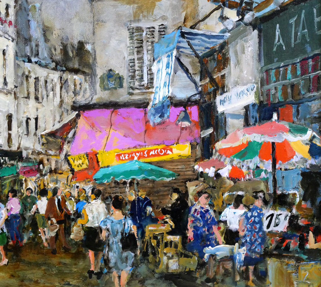 児玉幸雄「パリーの朝市」油絵・F10号 拡大画像4