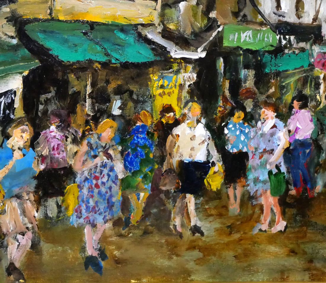 児玉幸雄「パリーの朝市」油絵・F10号 拡大画像5