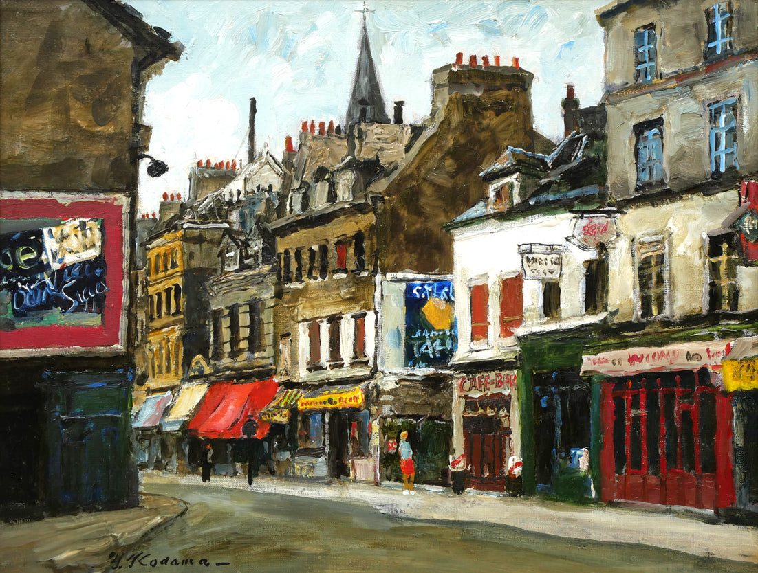 児玉幸雄「パリー街景」油絵・F6号 作品全体拡大画像