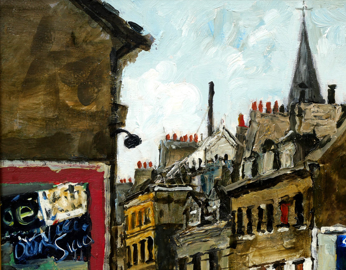児玉幸雄「パリー街景」油絵・F6号 拡大画像1