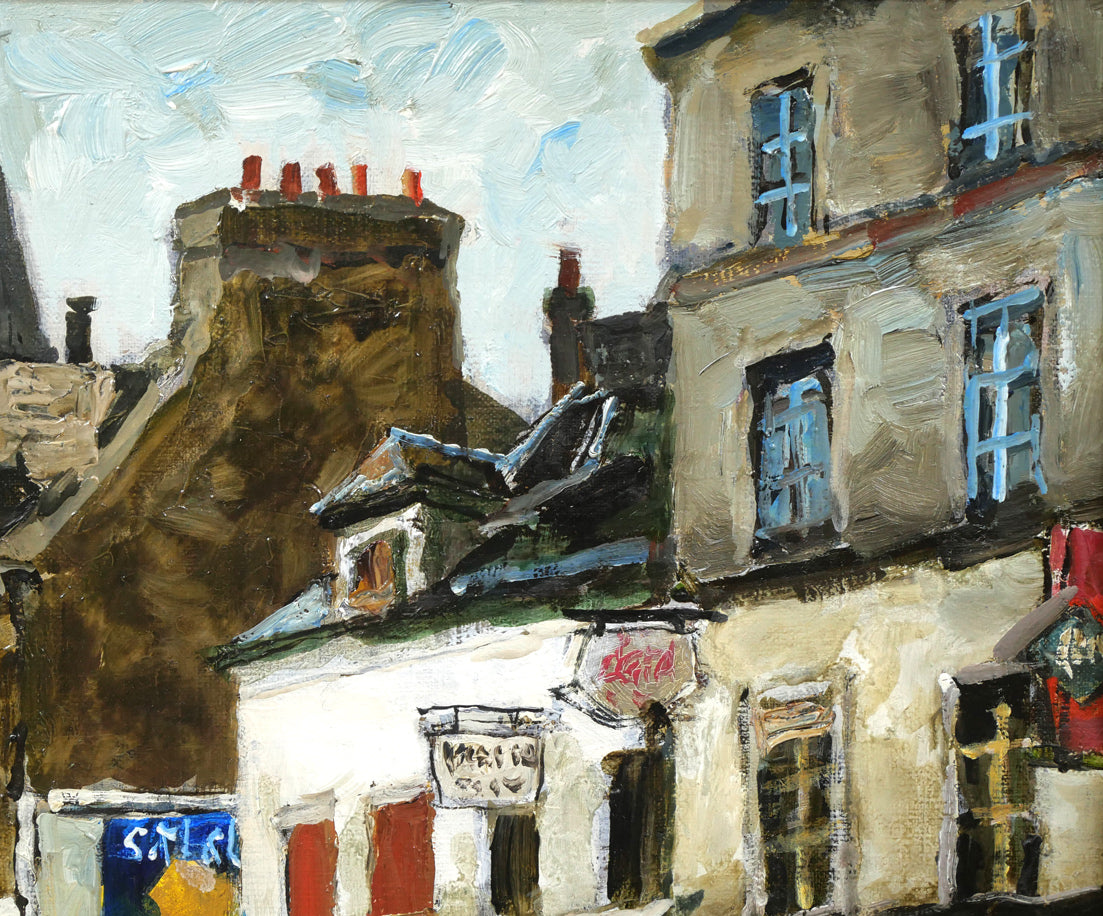 児玉幸雄「パリー街景」油絵・F6号 拡大画像2