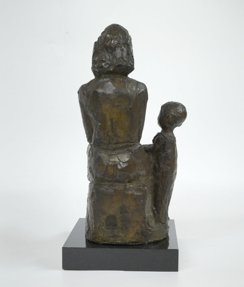 古賀忠雄「語らい」ブロンズ作品・共箱 全体画像4