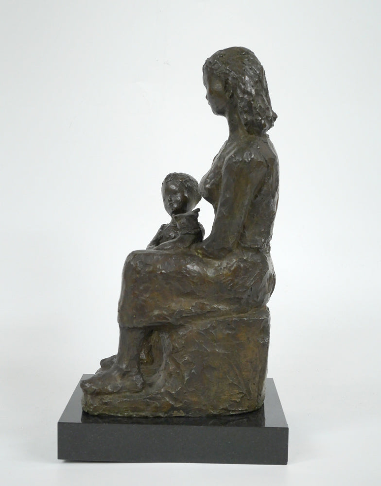 古賀忠雄「語らい」ブロンズ作品・共箱 全体画像6