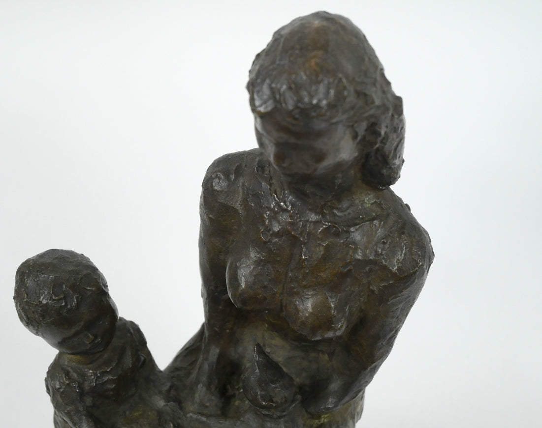 古賀忠雄「語らい」ブロンズ作品・共箱 拡大画像2