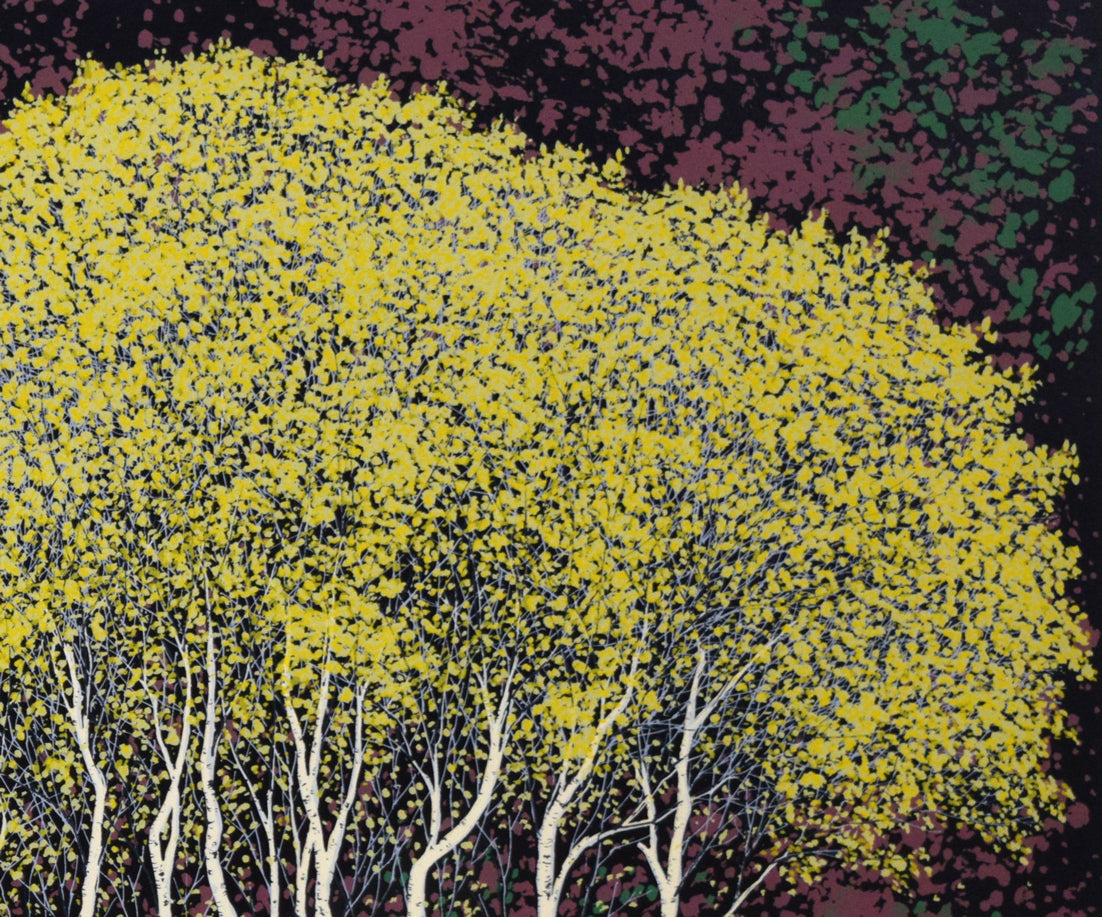 小暮真望「拠水林の四季(秋)」シルクスクリーン版画 拡大画像2