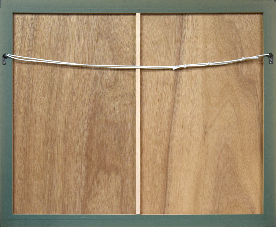 小暮真望「拠水林の四季(秋)」シルクスクリーン版画 額縁裏側画像