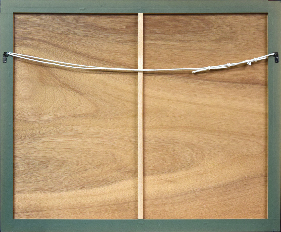 小暮真望「拠水林の四季(冬)」シルクスクリーン版画 額縁裏側画像