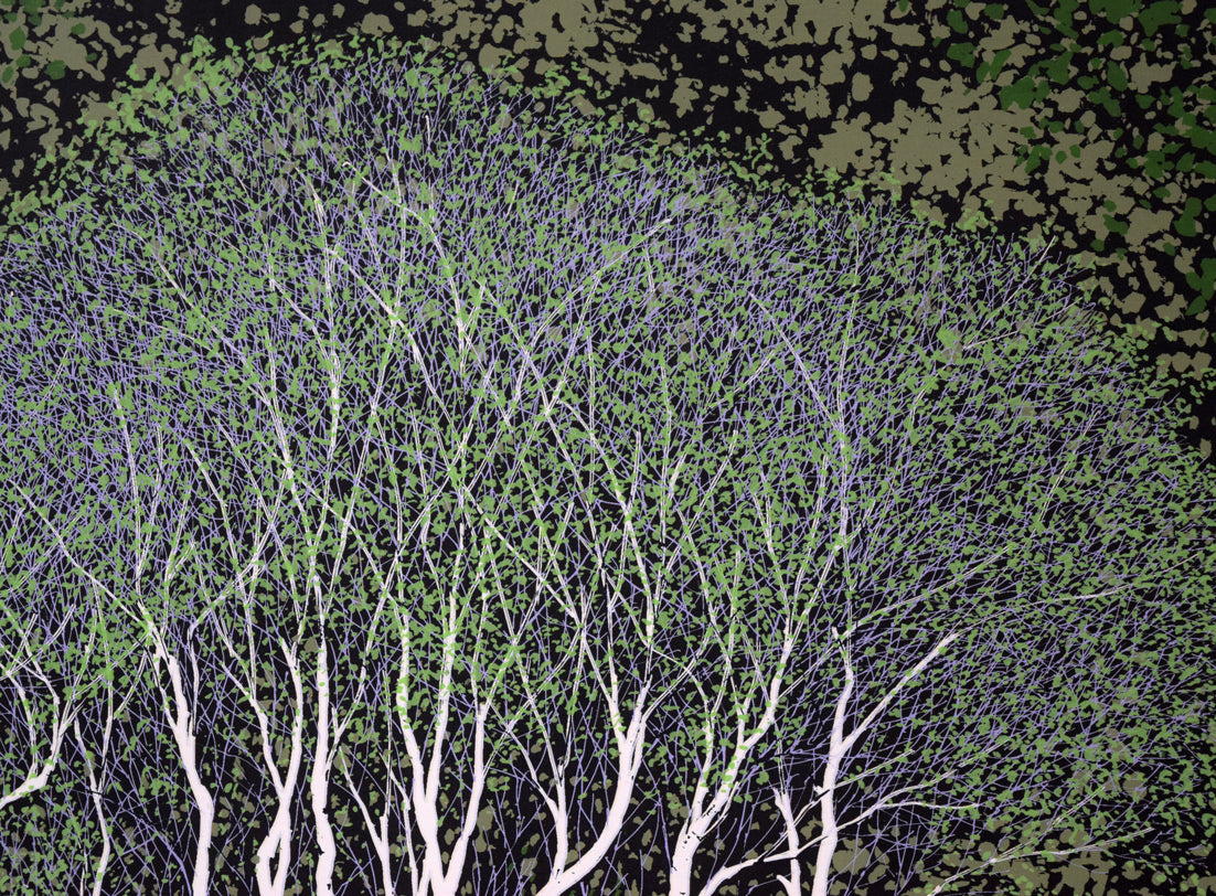 小暮真望「拠水林の四季(春)」シルクスクリーン版画 拡大画像2