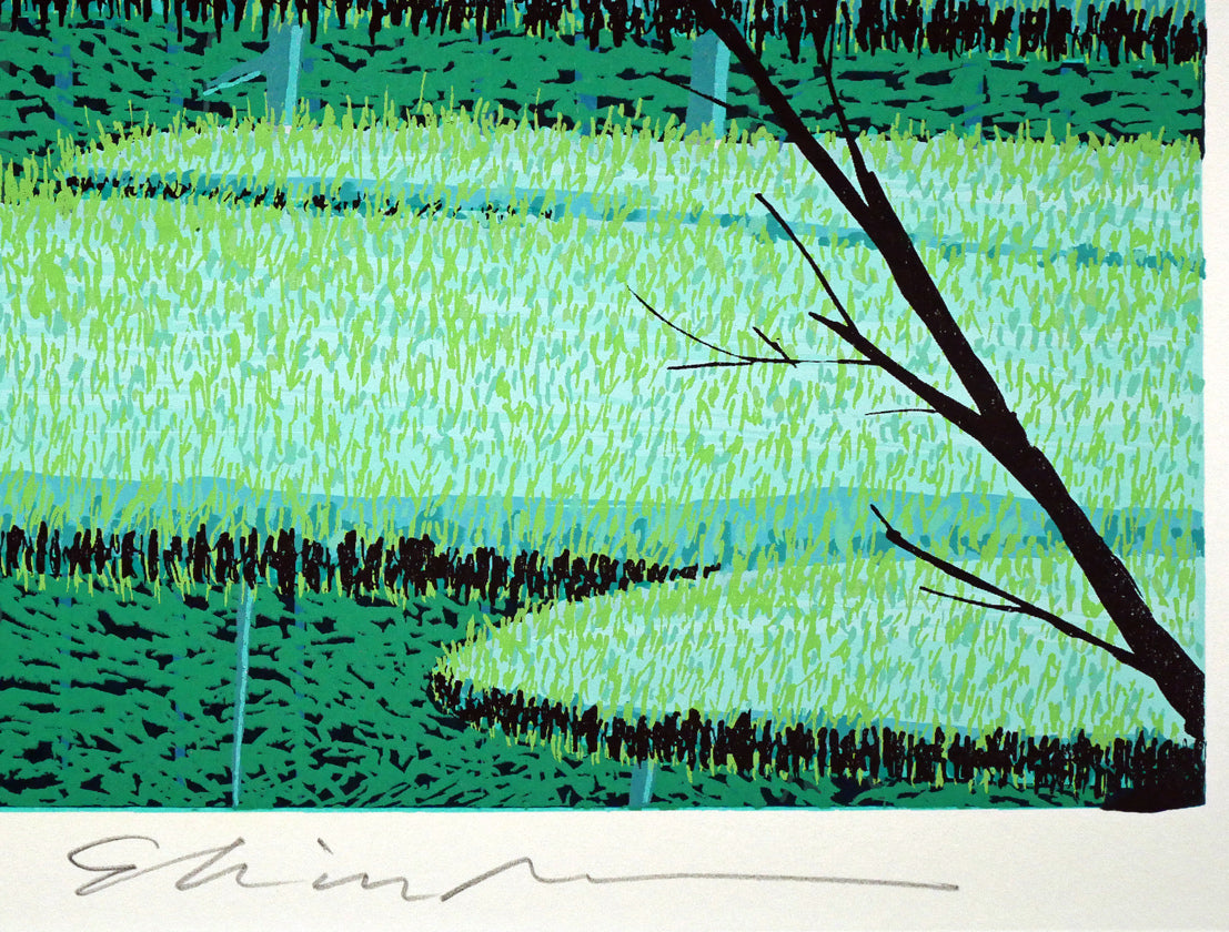 小暮真望「静翠(長野県 上高地 田代池)」シルクスクリーン版画・30号 本人直筆鉛筆サイン